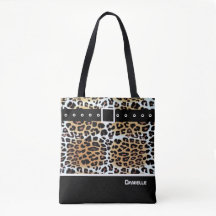 Personalised Stylish Brown White Black Leopard