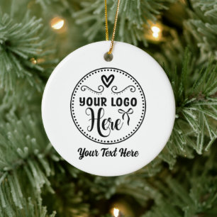 Personalised Stylish Logo Modern Custom Brand  Ceramic Ornament
