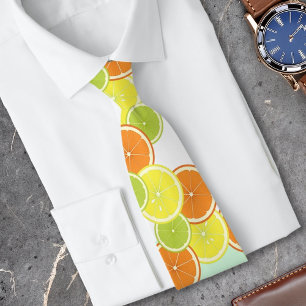 Personalised Stylish Modern Colourful Citrus Fruit Tie