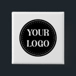 Personalised, stylish, modern & minimal 15 cm square badge<br><div class="desc">This design is useable by all. The text,  colours,  logo,  and images may all be added,  changed,  or resized as needed. Many thanks.</div>