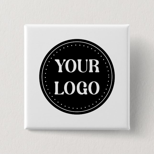 Personalised, stylish, modern & minimal 15 cm square badge (Front)