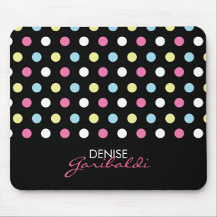 Personalised Stylish Modern Neon Polka Dots Mouse Pad