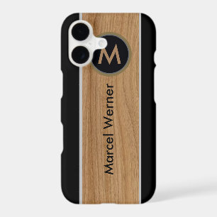 personalised stylish monogram carved wood  Case-Ma