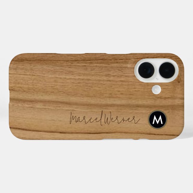 personalised stylish Monogram Rustic Wood Case-Mate iPhone Case (Back (Horizontal))