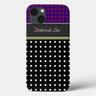 personalised stylish polka dots iPhone 13 case