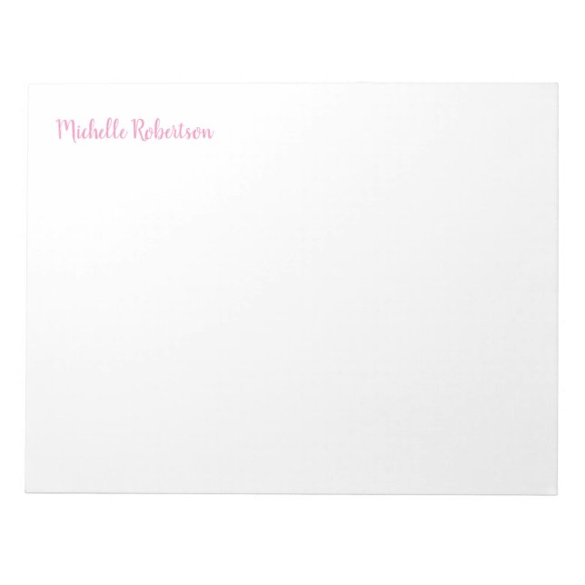 Personalised Stylish Professional Girly Classical Notepad (Front)