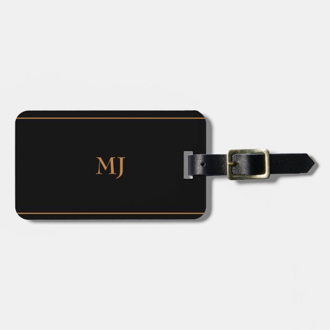 Personalised Stylish Trendy Black Out  Luggage Tag (Front Horizontal)