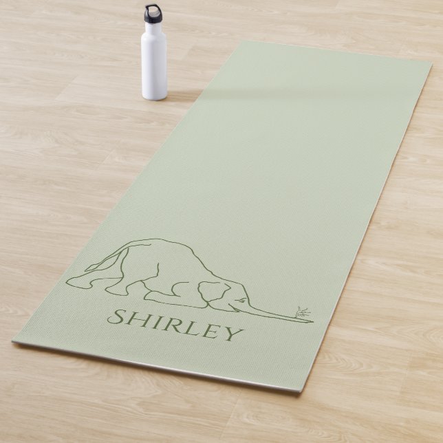 Personalised Stylish Yoga Pose Mouse & Elephant Yo Yoga Mat (In Situ)
