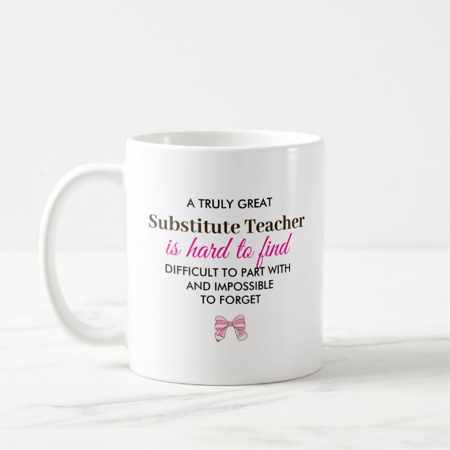 Personalised Substitute Teacher Appreciation Gift Coffee Mug (Left)