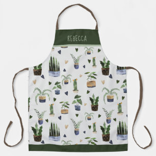 Personalised Succulents & Potted Plant Pattern  Apron