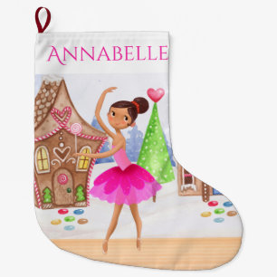 Personalised Sugar Plum Fairy Ballet Nutcracker Large Christmas Stocking