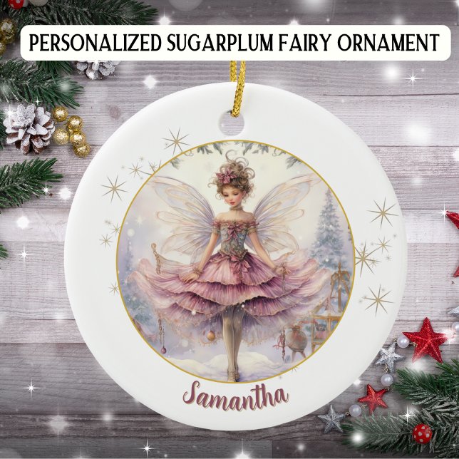 Personalised Sugarplum Fairy Christmas Ceramic Ornament (Creator Uploaded)