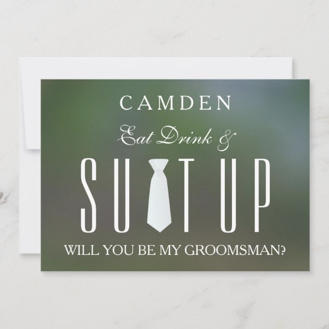 Personalised Suitup Will you be my groomsman  Invitation (Front)