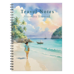 Personalised Summer at the Beach Travel Notebook -