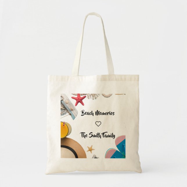 Personalised Summer Beach Frame Template Tote Bag (Front)