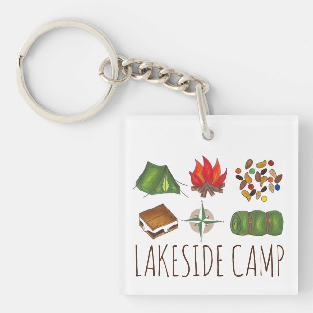 Personalised Summer Camp Camping Keychain (Front)