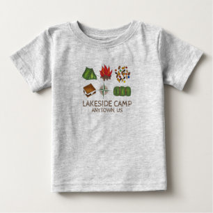 Personalised Summer Camp Camping Tent Campfire Baby T-Shirt