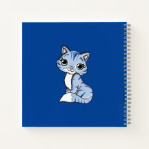 Personalised Summer Camp Diary in Blue & Cat