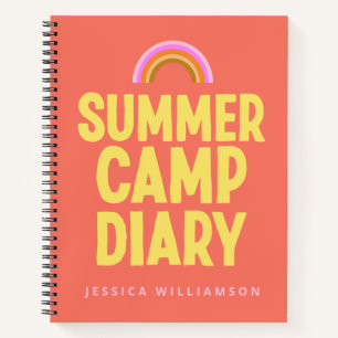 Personalised Summer Camp Diary in Orange  Notebook