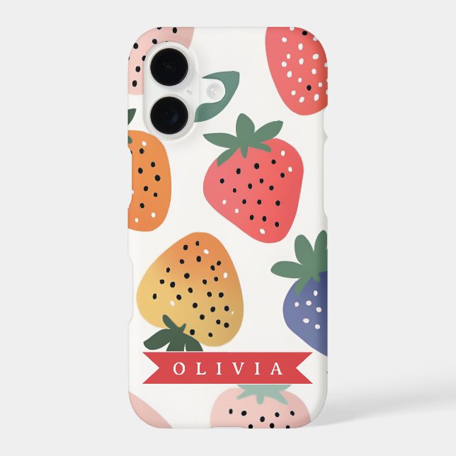 Personalised Summer Colourful Strawberry Pattern (Back)
