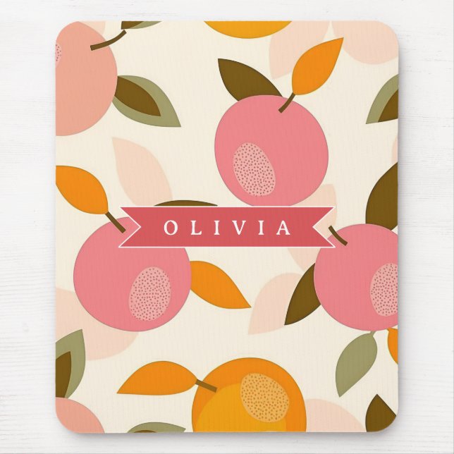 Personalised Summer Colourful Strawberry Pattern Mouse Pad (Front)