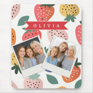 Personalised Summer Colourful Strawberry Pattern Mouse Pad