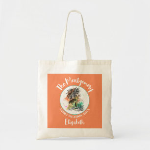 Personalised Summer Family Vacation Orange Tote Bag