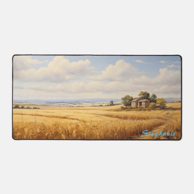 Personalised Summer Field Landscape Desk Mat  (Front)