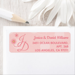 Personalised Summer Floral Pretty Pink Wedding Return Address Label