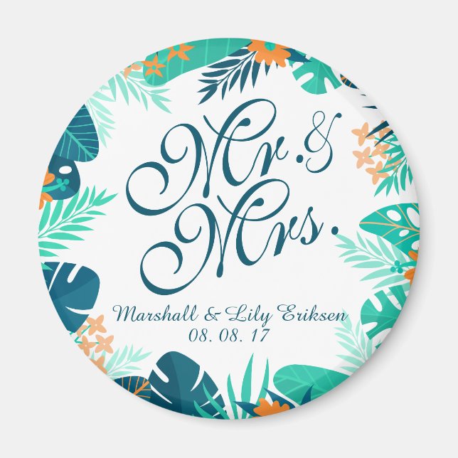 Personalised Summer Floral Wedding | Magnet (Front)