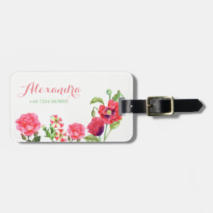 Personalised Summer Flowers Luggage Tag
