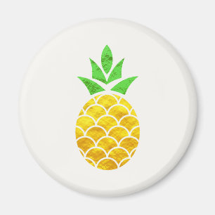 Personalised Summer Foil Gold Geometric Pineapple. Magnet