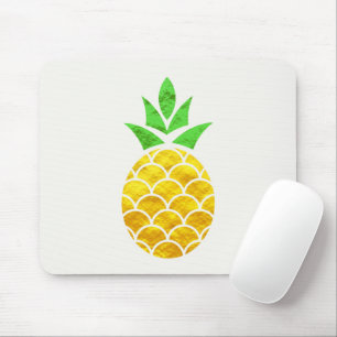 Personalised Summer Foil Gold Geometric Pineapple. Mouse Pad
