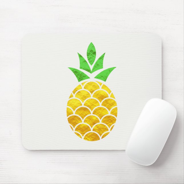 Personalised Summer Foil Gold Geometric Pineapple. Mouse Pad (With Mouse)