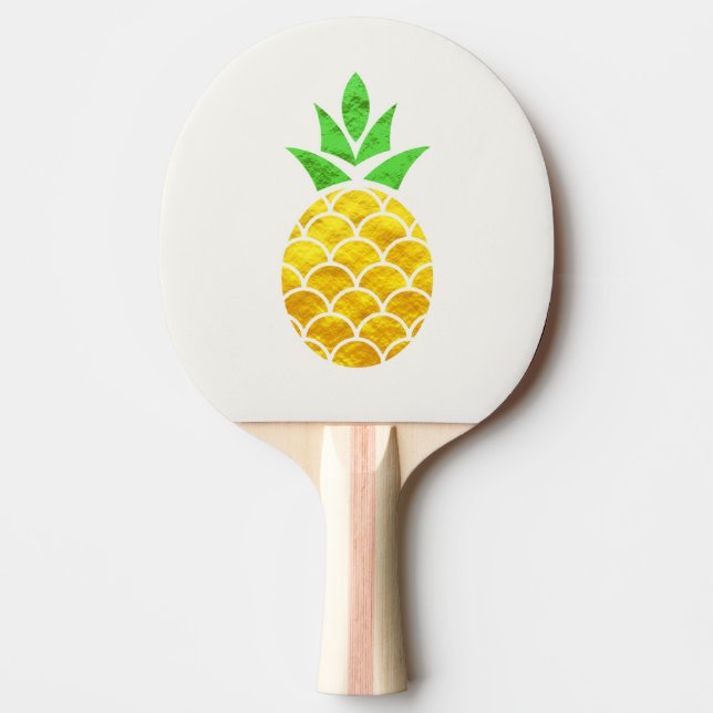 Personalised Summer Foil Gold Geometric Pineapple. Ping Pong Paddle (Front)