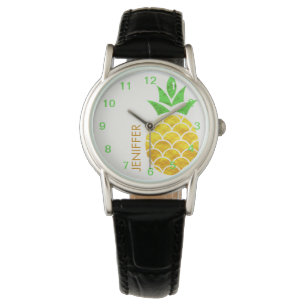 Personalised Summer Foil Gold Geometric Pineapple Watch