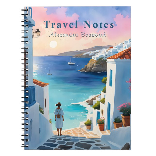 Personalised Summer in Greece Travel Notebook - (Front)
