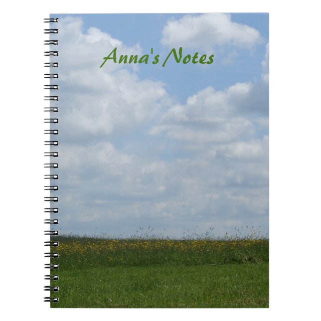 Personalised Summer Meadow Notebook (Front)