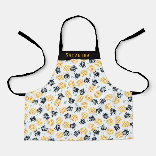 Personalised Summer Pineapple Pattern Apron (Front)