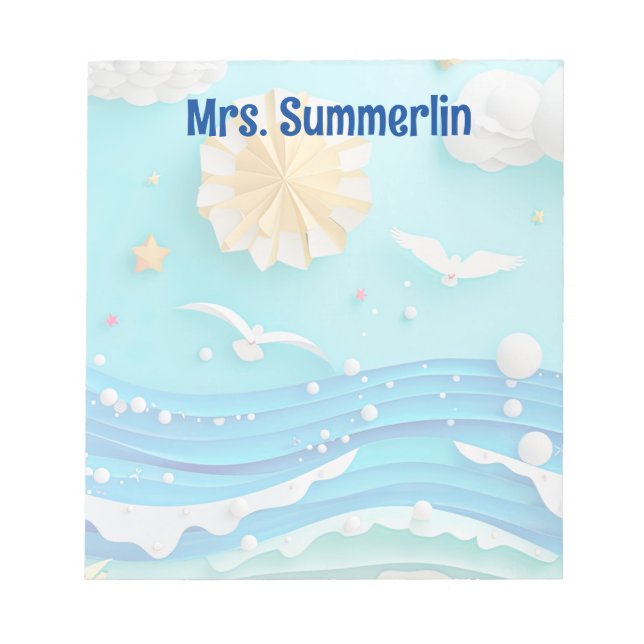 Personalised Summer Seasonal Notepad (Front)