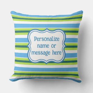 Personalised Summer Time Stripe Outdoor Pillow