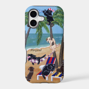 Personalised Summer Vacation Labradors Painting