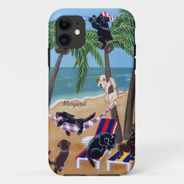 Personalised Summer Vacation Labradors Painting Case-Mate iPhone Case (Back)