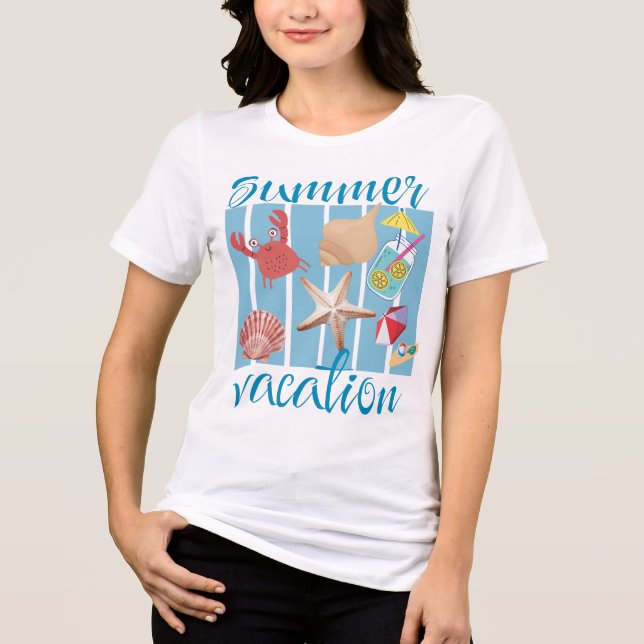 Personalised summer vacation  Tri-Blend shirt (Front)