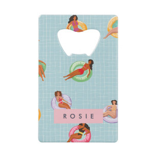 Personalised Summer Women Relaxing on Pool Floats