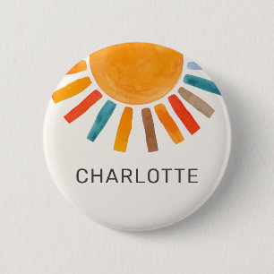Personalised Sun 6 Cm Round Badge