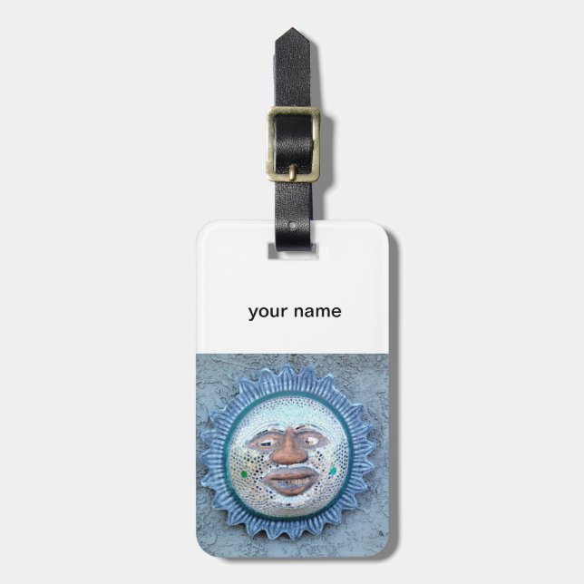 personalised sun face tag (Front Vertical)