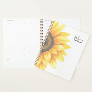 Personalised Sunflower 2026 Weekly Planner