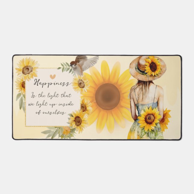 Personalised Sunflower Aesthetic Desk Mat  (Front)