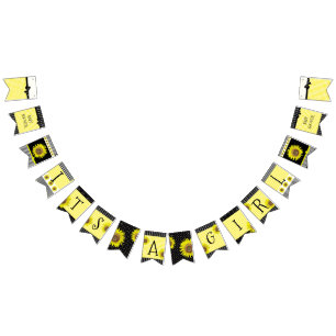 Personalised Sunflower Baby Shower Banner